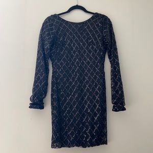 Forever 21 NWT long sleeve black sequin dress